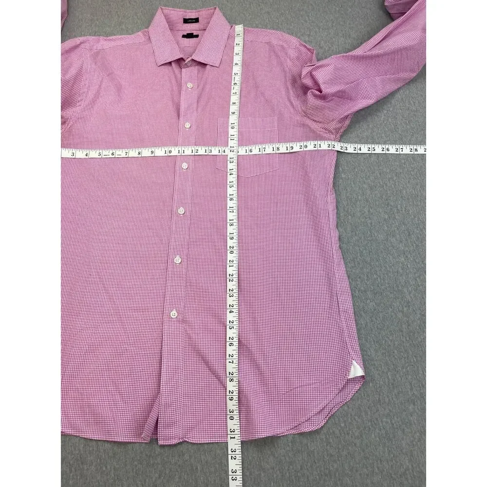 J Crew Shirt Men Large Gingham 100% Cotton‎ Ludlow 120's 2-Ply Button Up